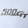 GR11 Scritta 500GT MM.105, pulita e cromata lucida, con 2 perni filettati a tergo