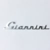 GR7 Scritta GIANNINI I SERIE MM.125, pulita e cromata lucida, con 2 perni filettati a tergo