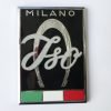 IRI2 Stemma ISO RIVOLTA, cromato e smaltato fondo nero, mm.50x70, con 2 perni a tergo