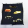 LB50 Distintivi LAMBORGHINI STORY 5 pezzi, con chiodino e morsetto a tergo, in confezione astuccio plex