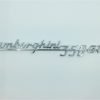 LB8S Scritta LAMBORGHINI 350 GTS cromata lucida, lunghezza mm.205, con 2 perni a tergo