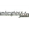 LB9 Scritta LAMBORGHINI ISLERO cromata lucida, lunghezza mm.175, con 2 perni a tergo